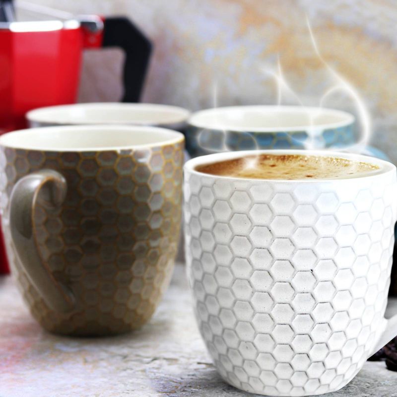 15oz 6pk Stoneware Modern Hexagon Assorted Mugs - Elama