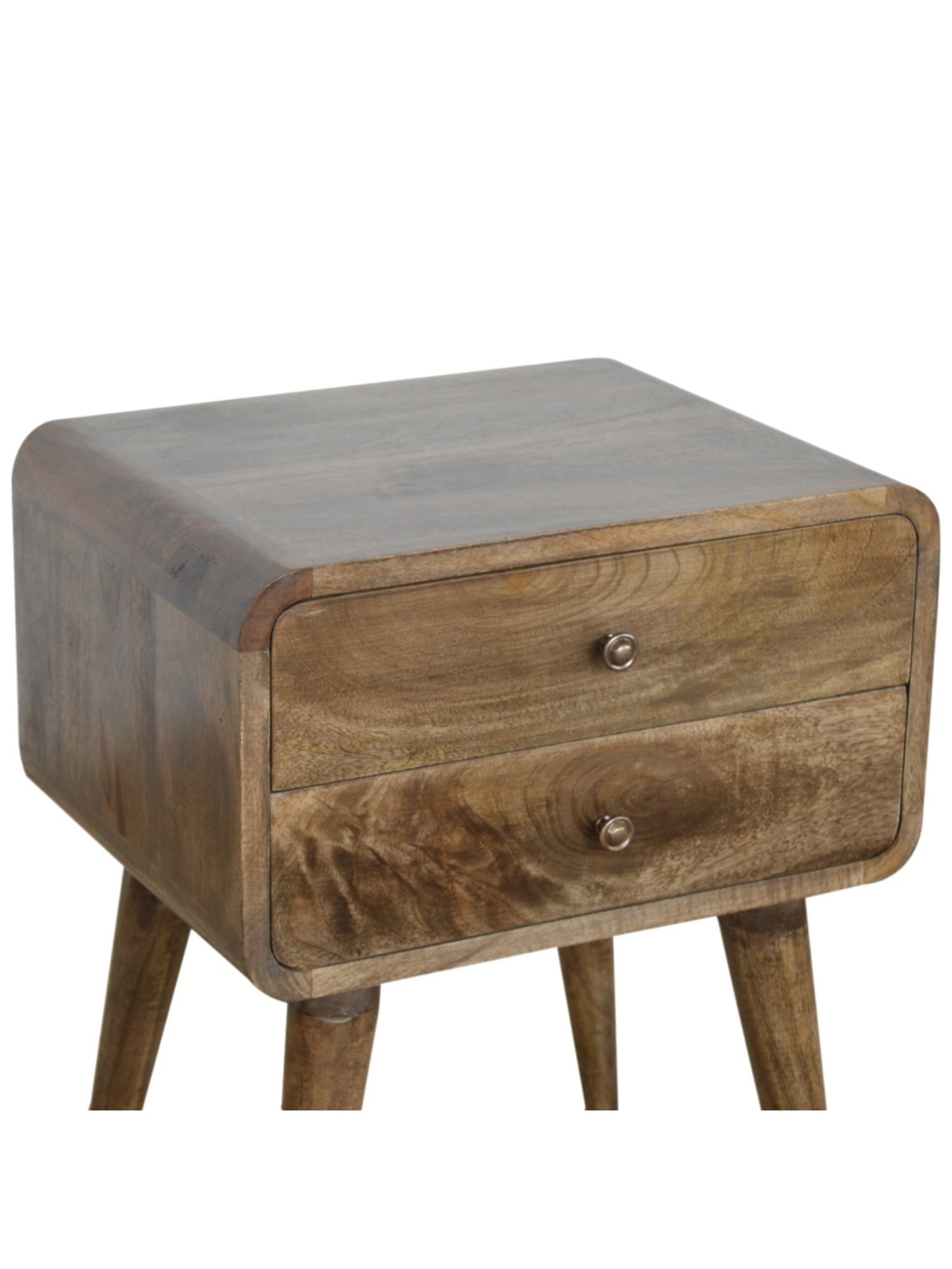 Artisan Furniture Solid Brown Mango Wood Side Table Grey Finish