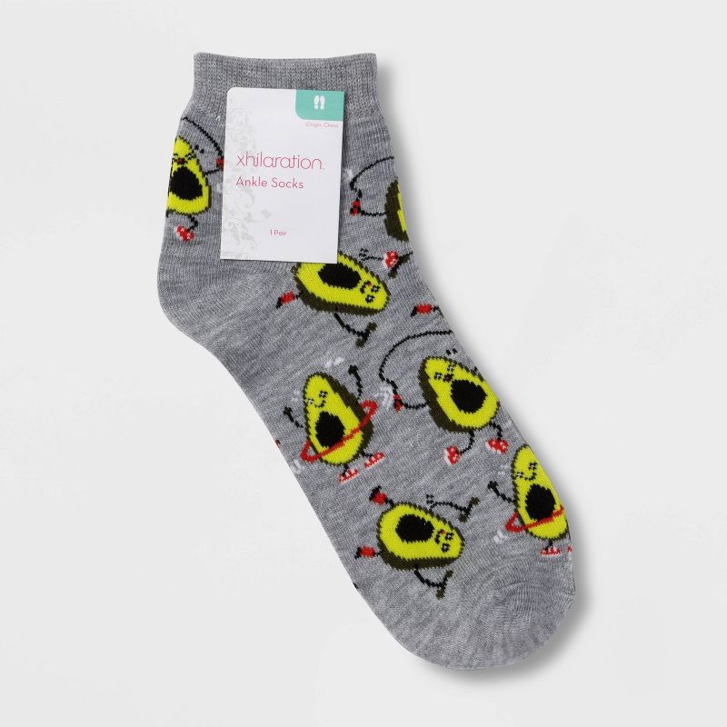 Women's Avo-Cardio Ankle Socks - Xhilaration™ Heather Gray 4-10