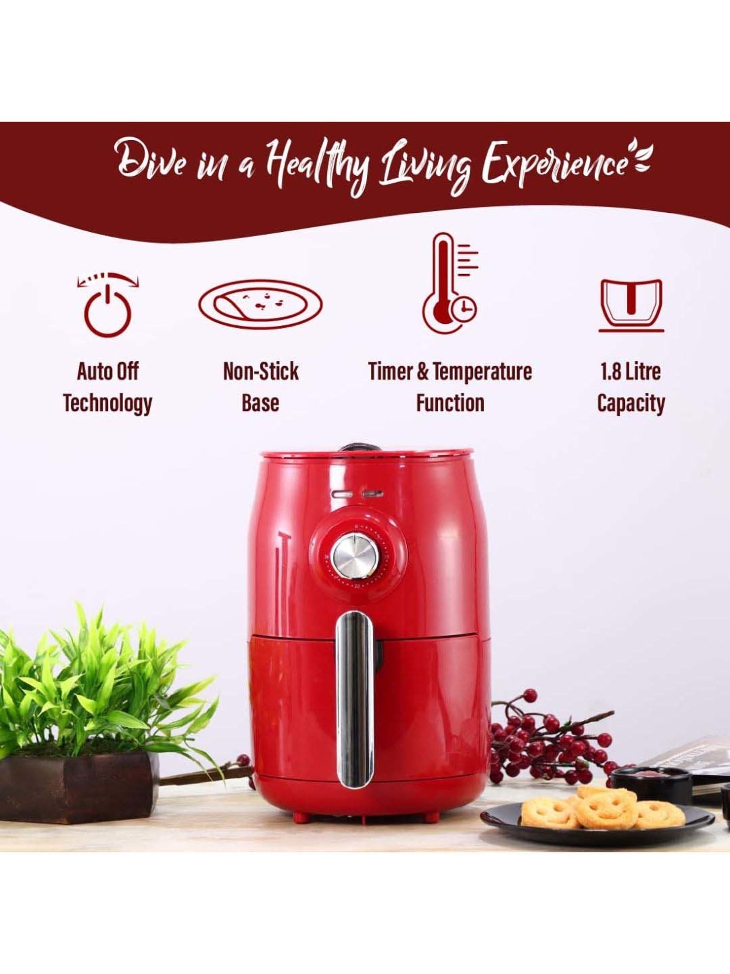 Prestige Nutrifry Black Plastic Electric Digital Touch Airfryer 4.5L