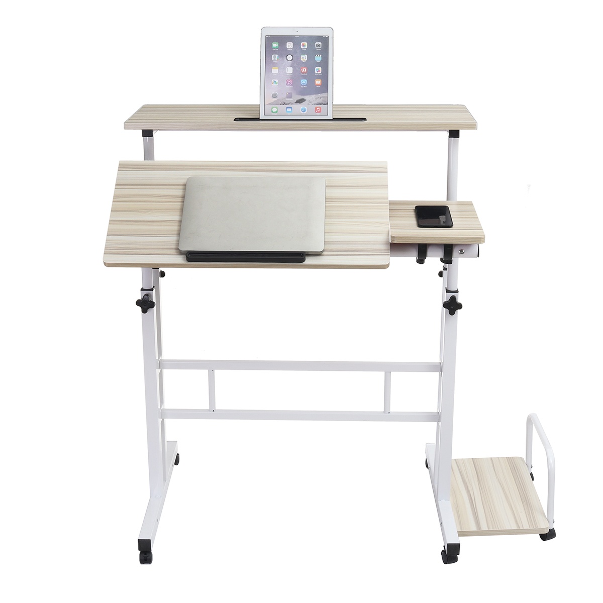 Stand Up Computer Desk Lift Gaming PC Workstation Laptop Rolling Home Office