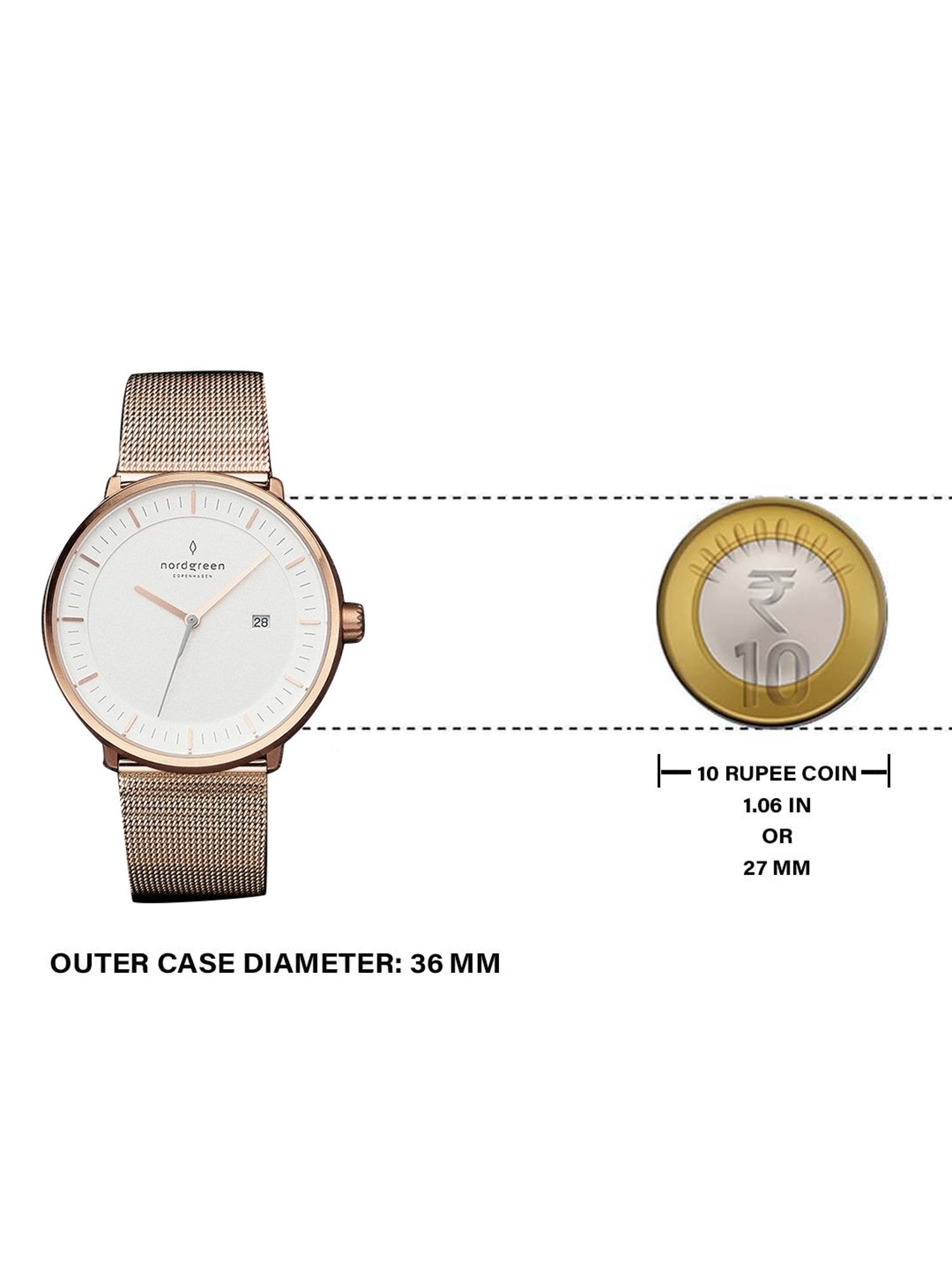 Nordgreen PH36RGXXMEROLEBR Philosopher-Bundle Unisex Analog Watch with Strap Set Combo