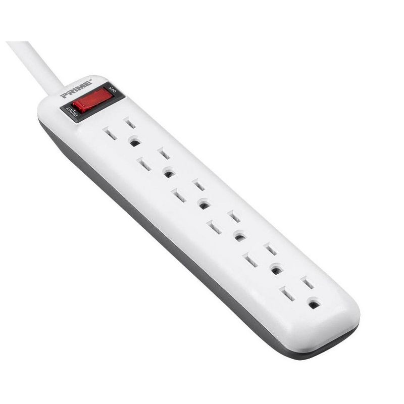 C2G 6-Outlet Surge Suppressor with (3) 1ft Outlet Saver Power Extension Cords - Receptacles: 6 x NEMA 5-15R - 270J