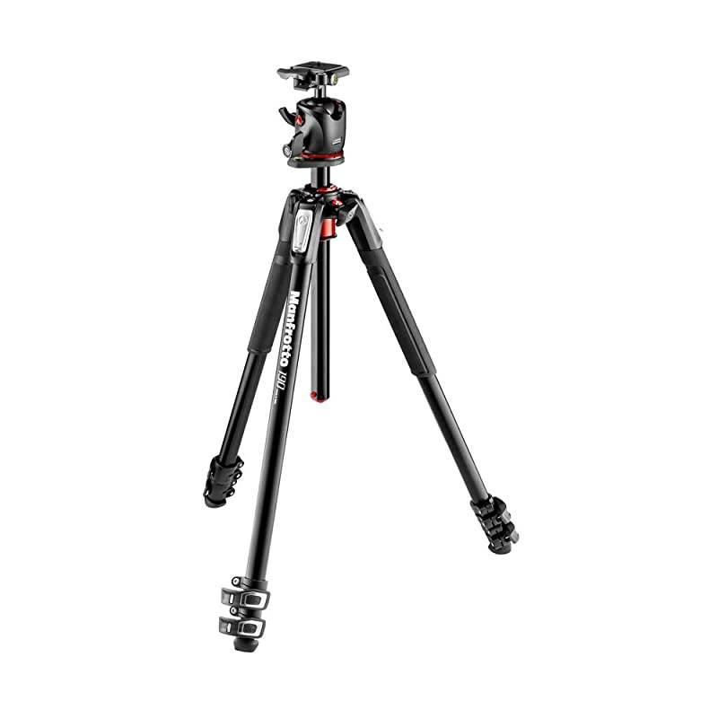 190XPRO Aluminum 3-Section Tripod Kit with Ball Head (MK190XPRO3-BHQ2),Black