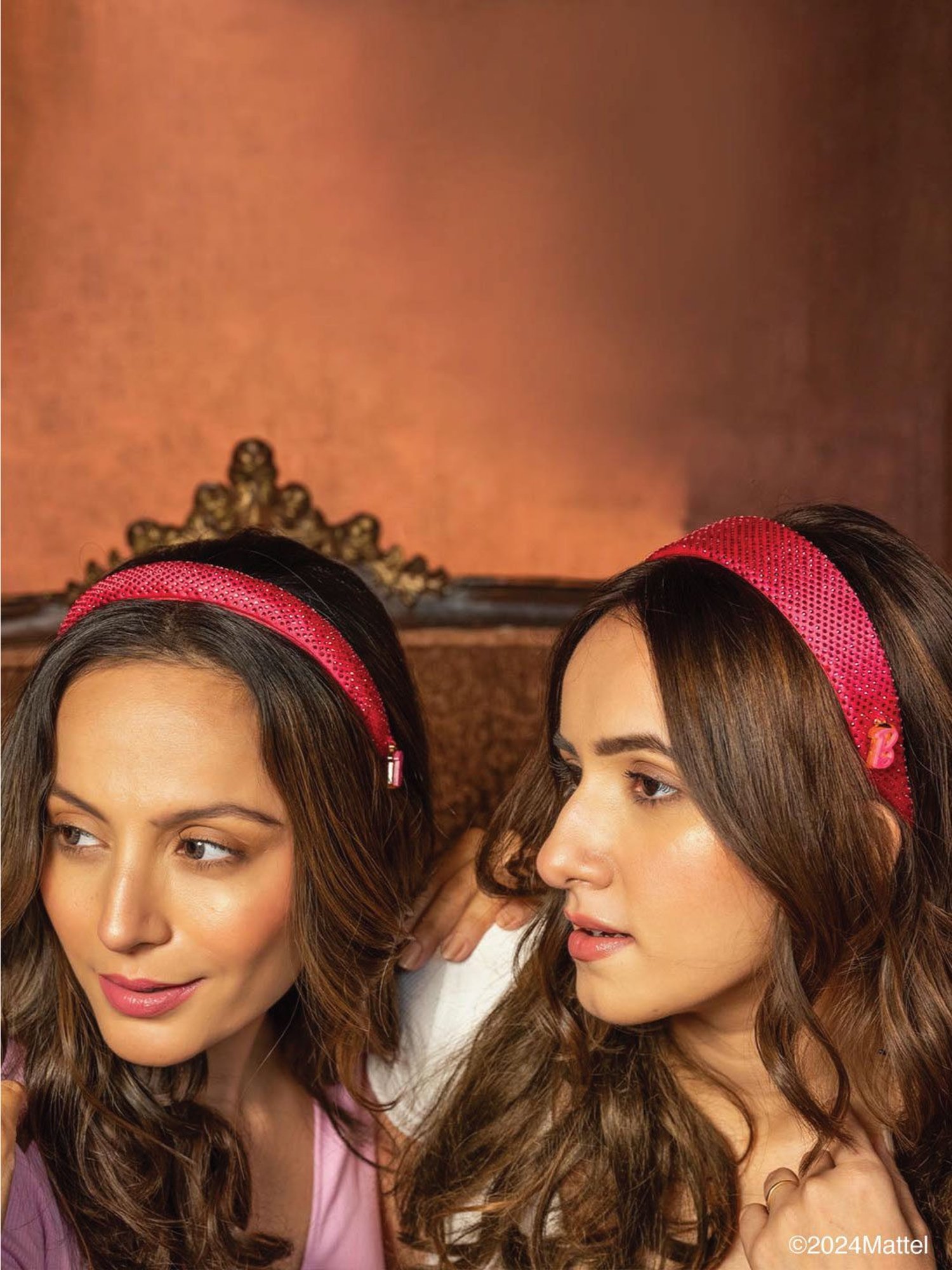 Hair Drama Company Barbie Rhinestone Pink Embellished Hair Band - Set of 2