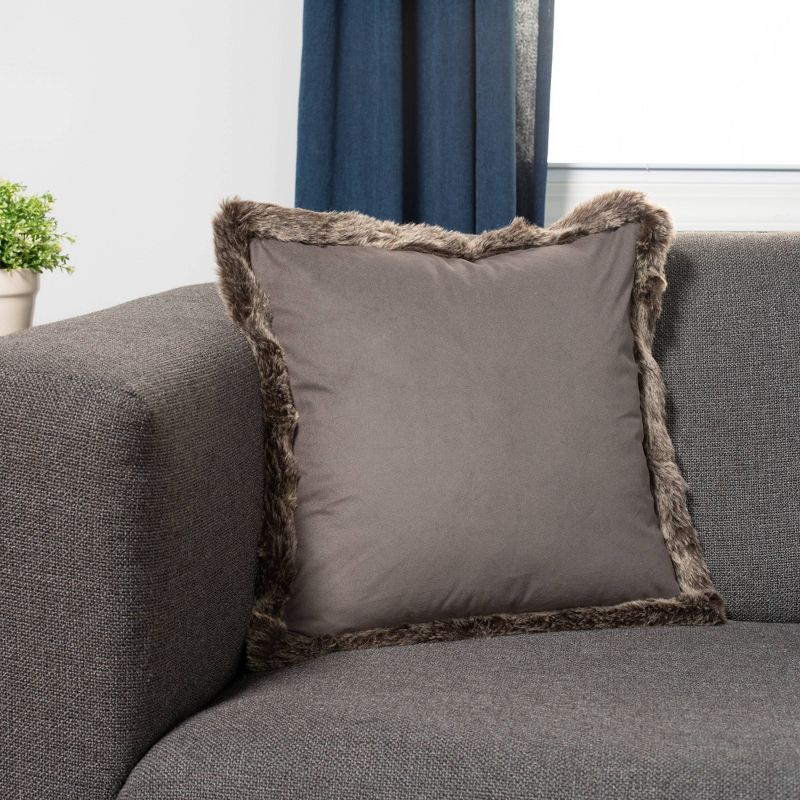 18"x18" Booker Solid Decorative Throw Pillow Gray - SureFit