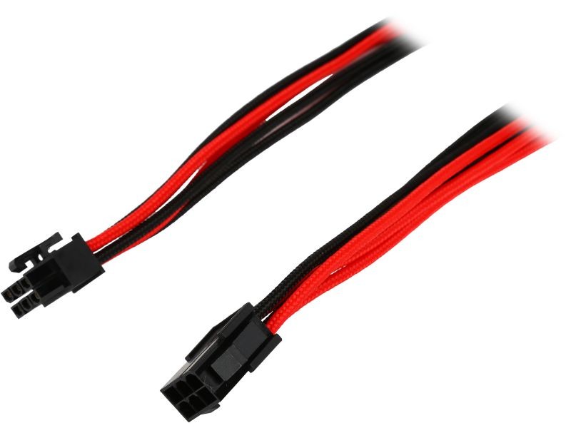 Phanteks PH-CB6V_RD 1.64 ft. (0.50 m) PCIe 6 to 6 Pin VGA Premium Sleeved Extension Cable