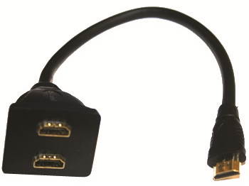 New Pyle Phdmmf3 Hdmi Male/2 Female Splitter Cable