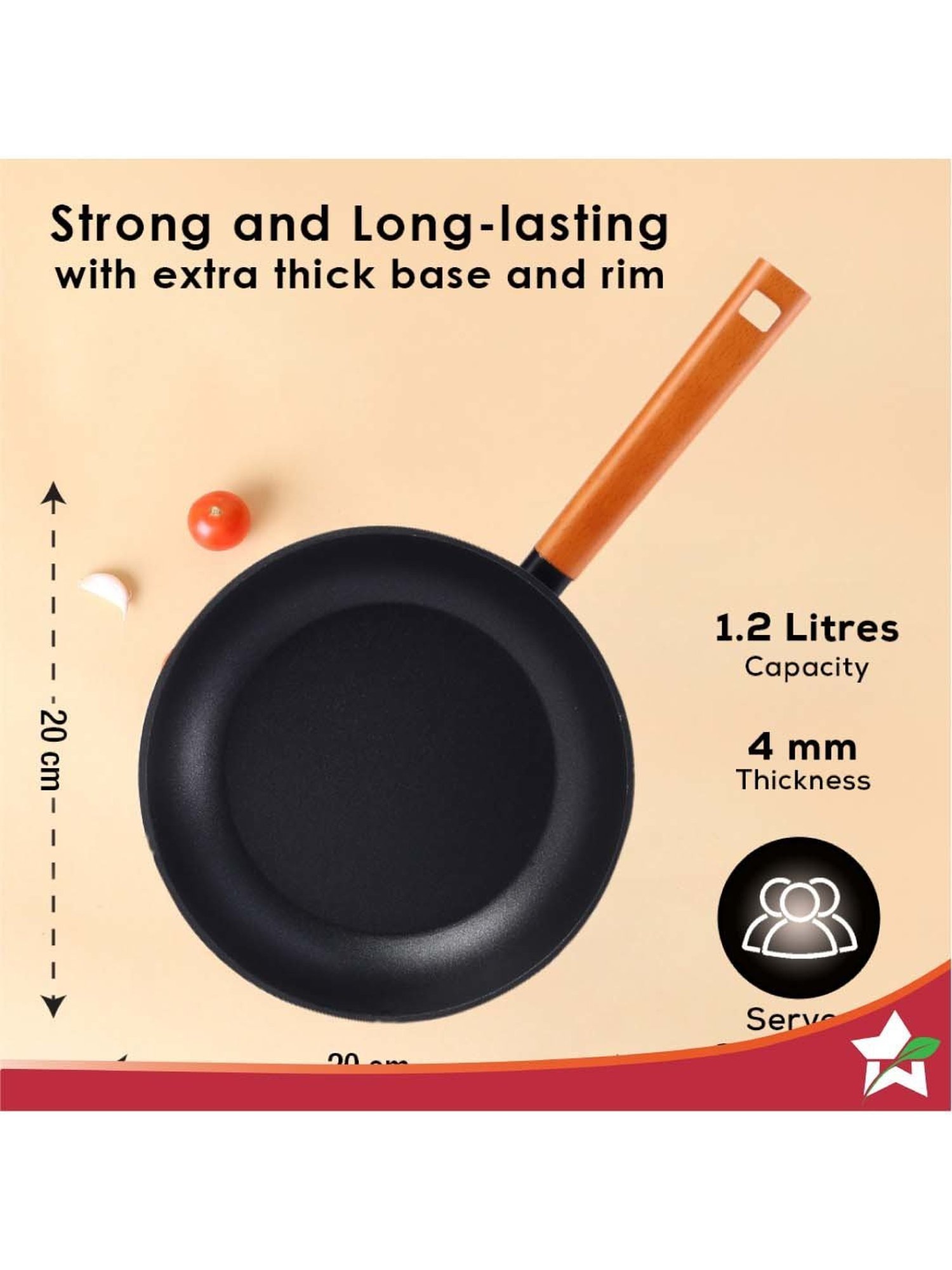 Wonderchef Caesar Forged Virgin Grey Aluminium 20cm Fry Pan