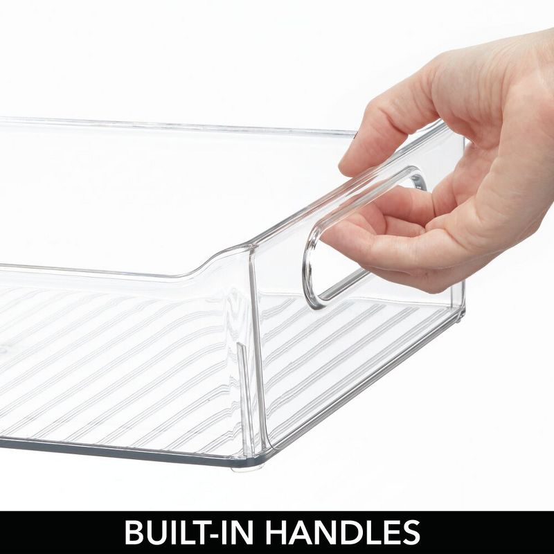 Lakeside Large Clear Plastic Storage Bins for the Kitchen and Home - Set of 3