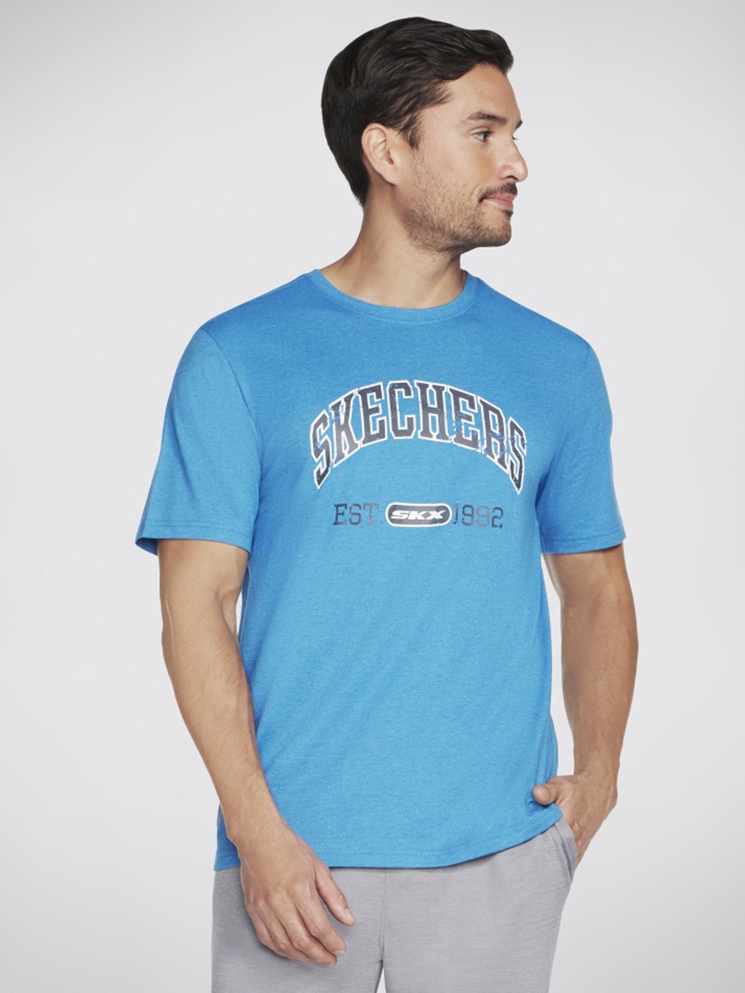 Skechers Blue Relaxed Fit Printed T-Shirt