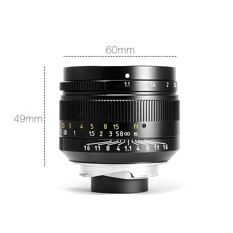 50mm F1.1 Full Frame Large Aperture Fixed Lens for Leica M-Mount Cameras Like Leica M2 M3 M4-2 M5 M6 M7 M8 M9 M10 M4P M9p M240 M240P ME M262 M-M CL -Black