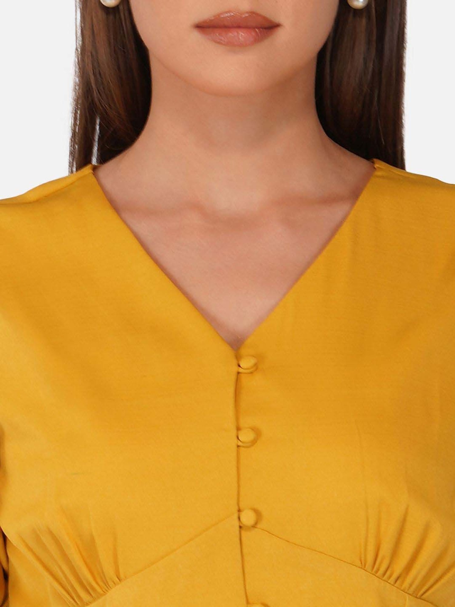 PURYS Mustard Regular Fit Top