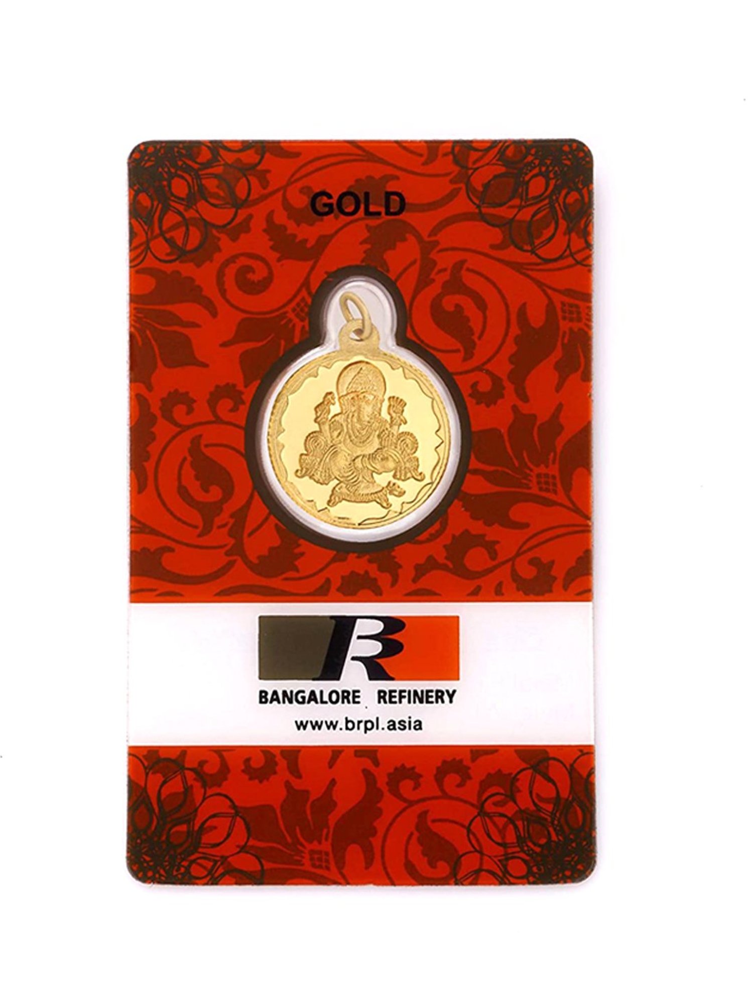 Bangalore Refinery Ganesha 24k (999) 2.5gm Gold Coin cum Pendant