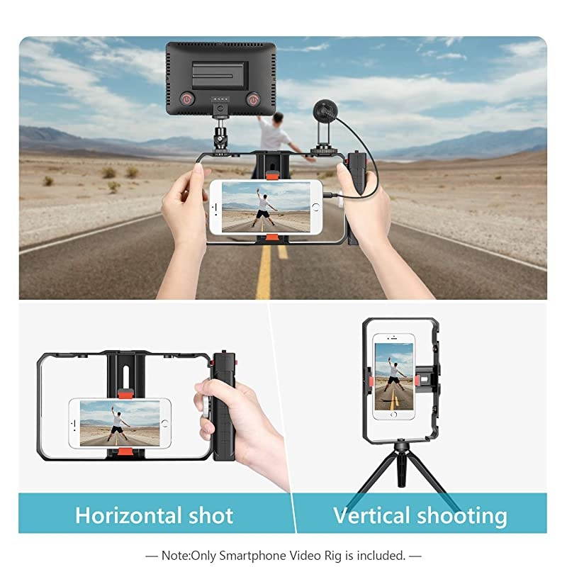 Plastic U Rig Smartphone Video Rig, Filmmaking Cage, Phone Video Stabilizer Grip Tripod Mount for Videomaker Film-Maker Video-grapher for iPhone X Xs XS Max XR X HUAWEI Samsung