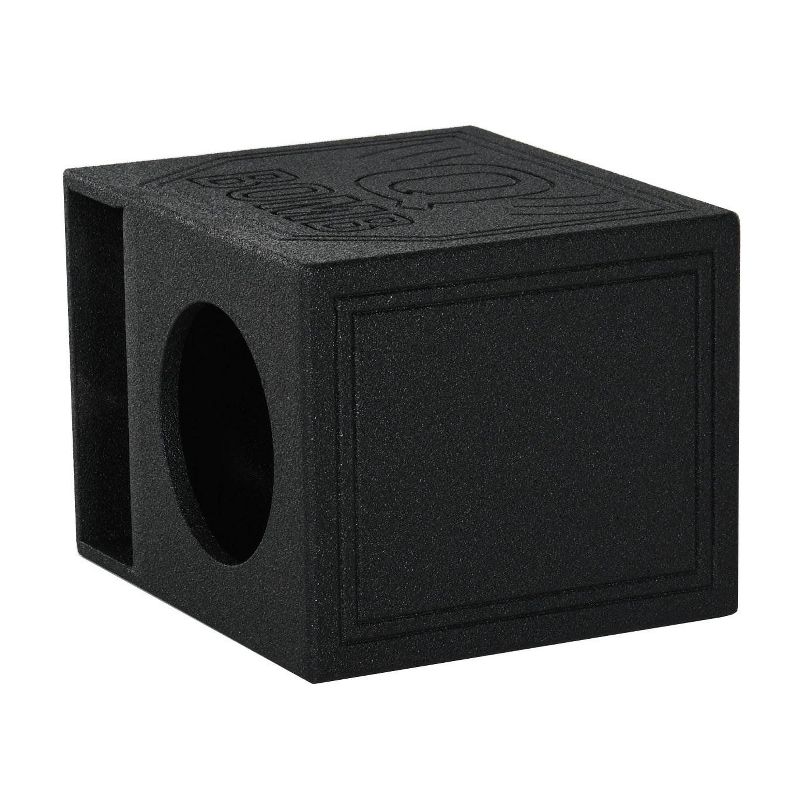 Q Power QBomb Single 12" Vented Port Subwoofer Box w/ Bedliner Spray (2 Pack)
