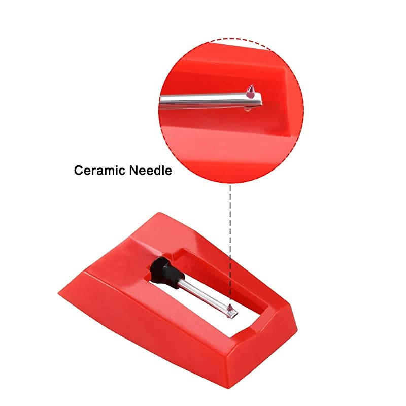 5 Pcs Diamond Stylus Ceramic Replacement Phonograph Record Player Turntable Needle