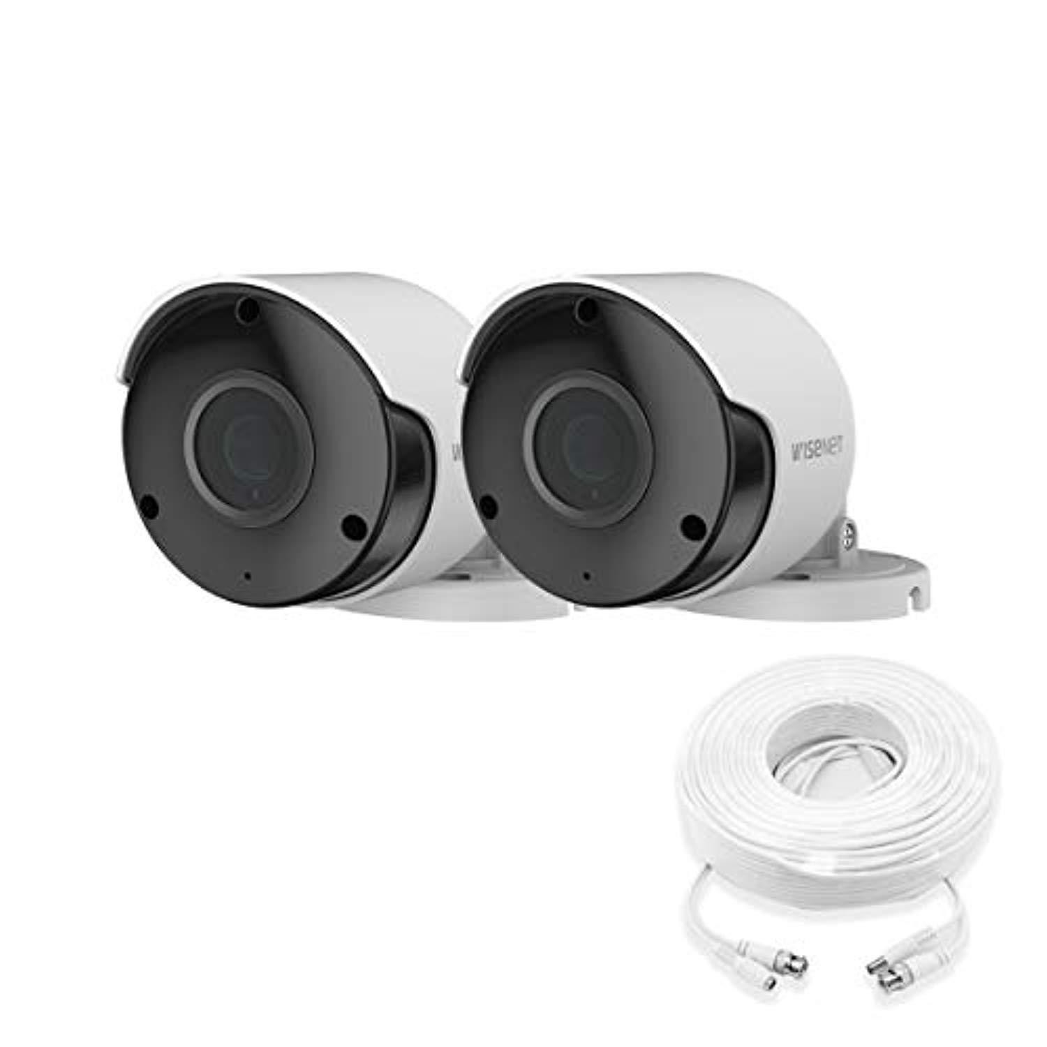 wisenet sdc-89445bf-2pk - 5mp super hd weatherproof bullet camera (2 pack)