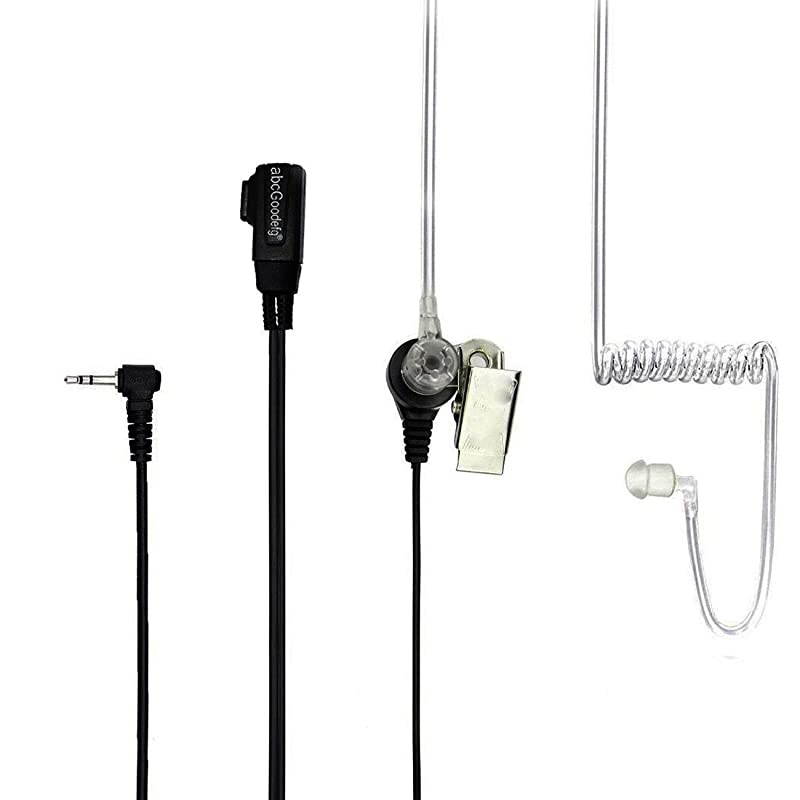 2 Two Way Radio Earpiece for Motorola Talkabout Cobra Radios 1 Pin 25mm Covert Acoustic Tube Walkie Talkie Earpiece Headset with PTT Mic 2 Pack
