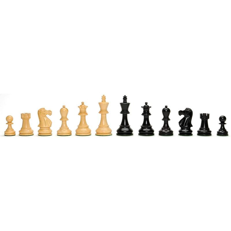 WE Games Jacques Style Chessmen - Weighted & Handpolished Black Stained Wood with 3.5 in. King