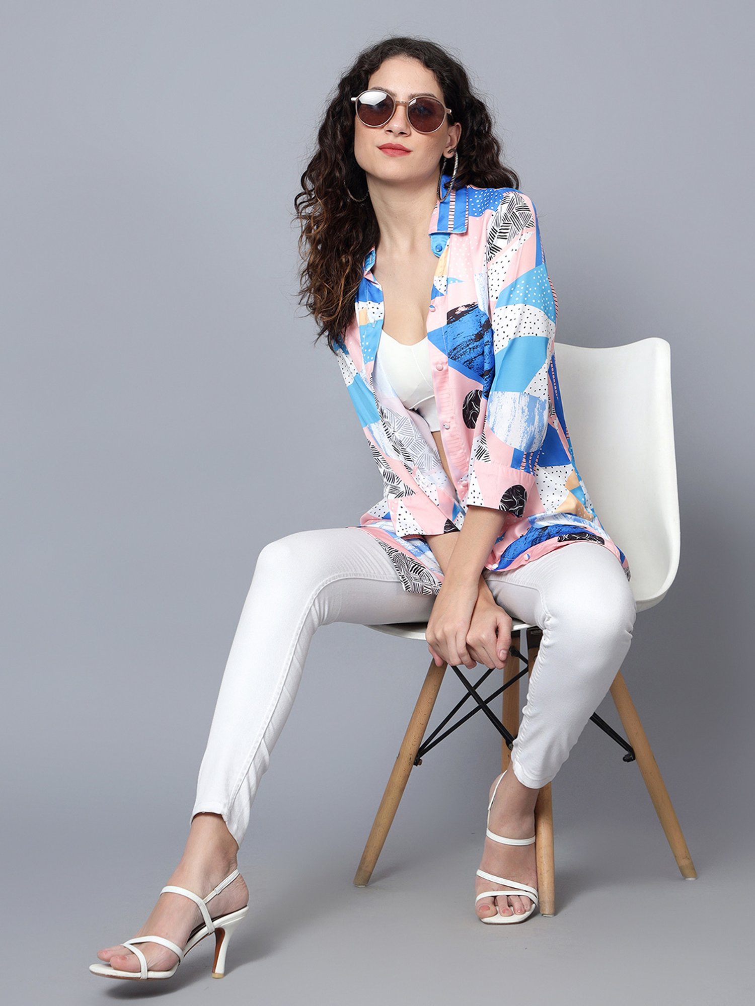 Anvi Be Yourself Multicolor Printed Long Shirt