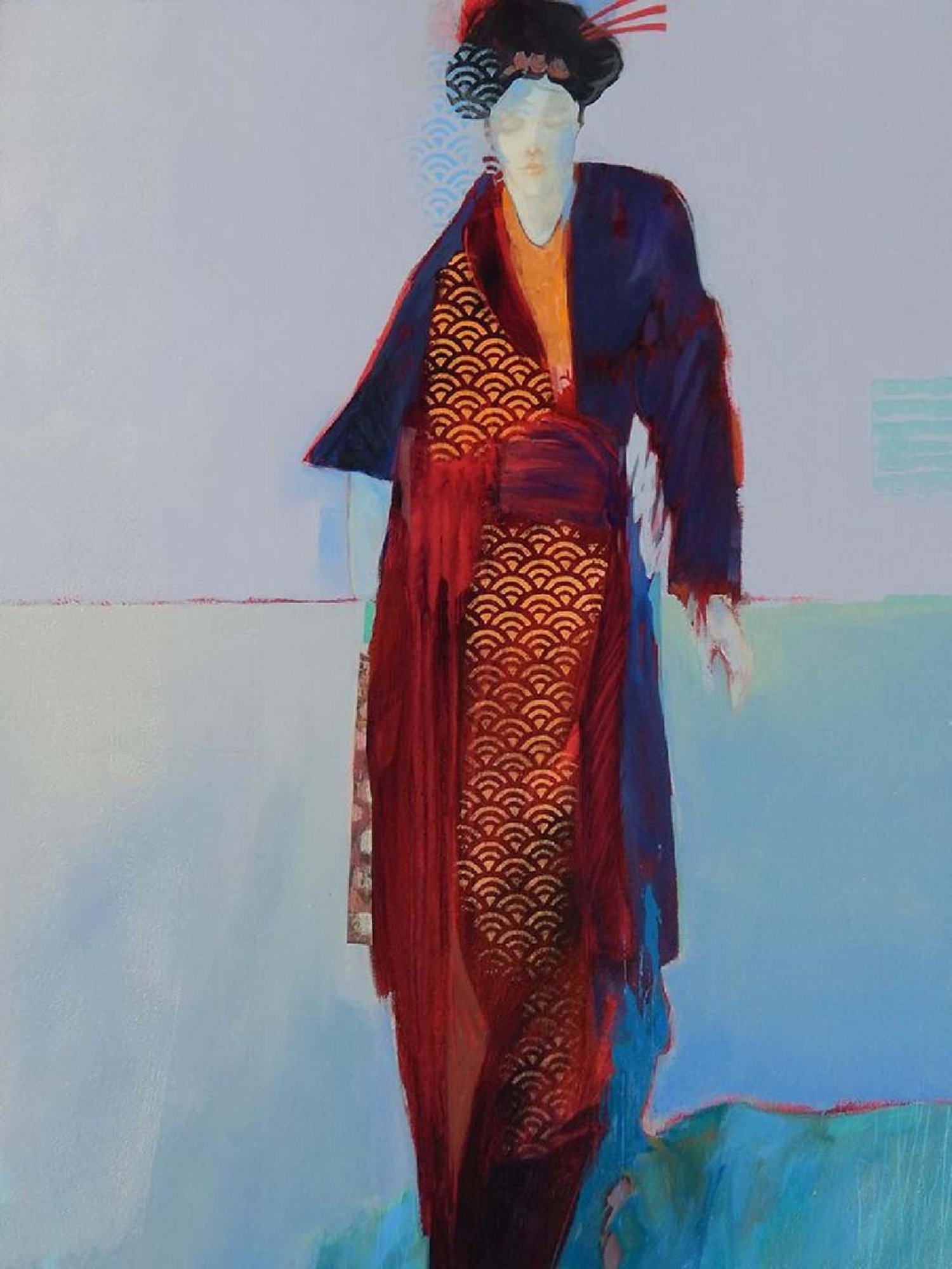 ARTE'VENUE Timeless Moment Orange & Blue Canvas Wall Arts - Set of 2 (10 X 13 inch Each)