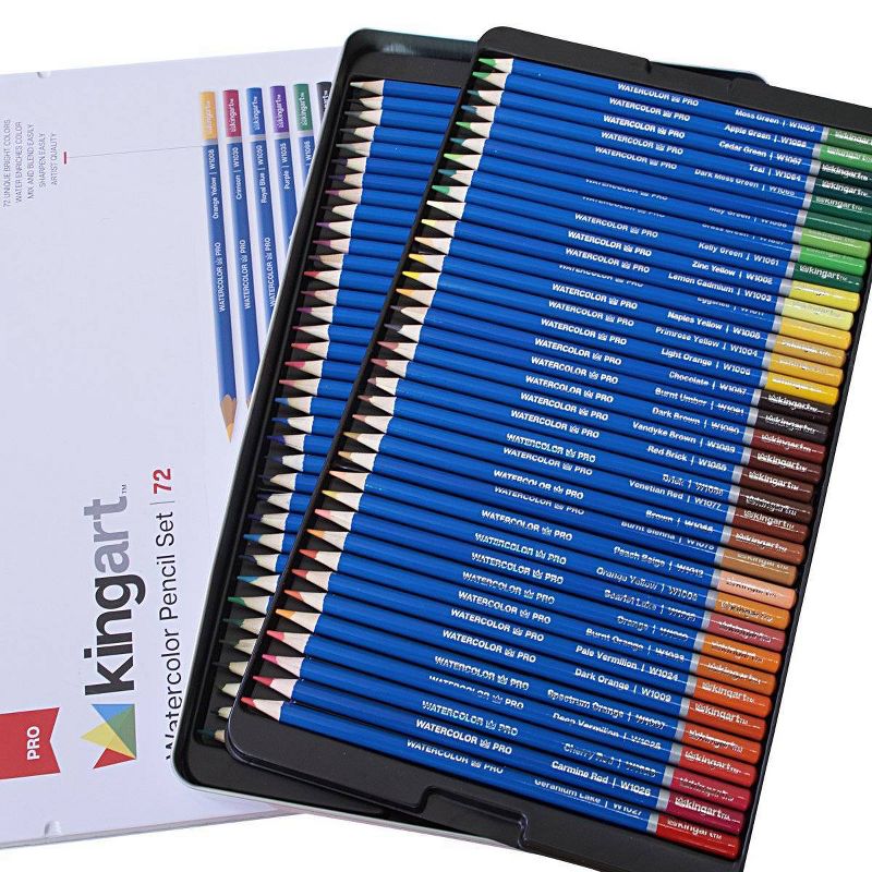 Kingart 73ct Watercolor Pencils w/Spiral Notebook Bundle