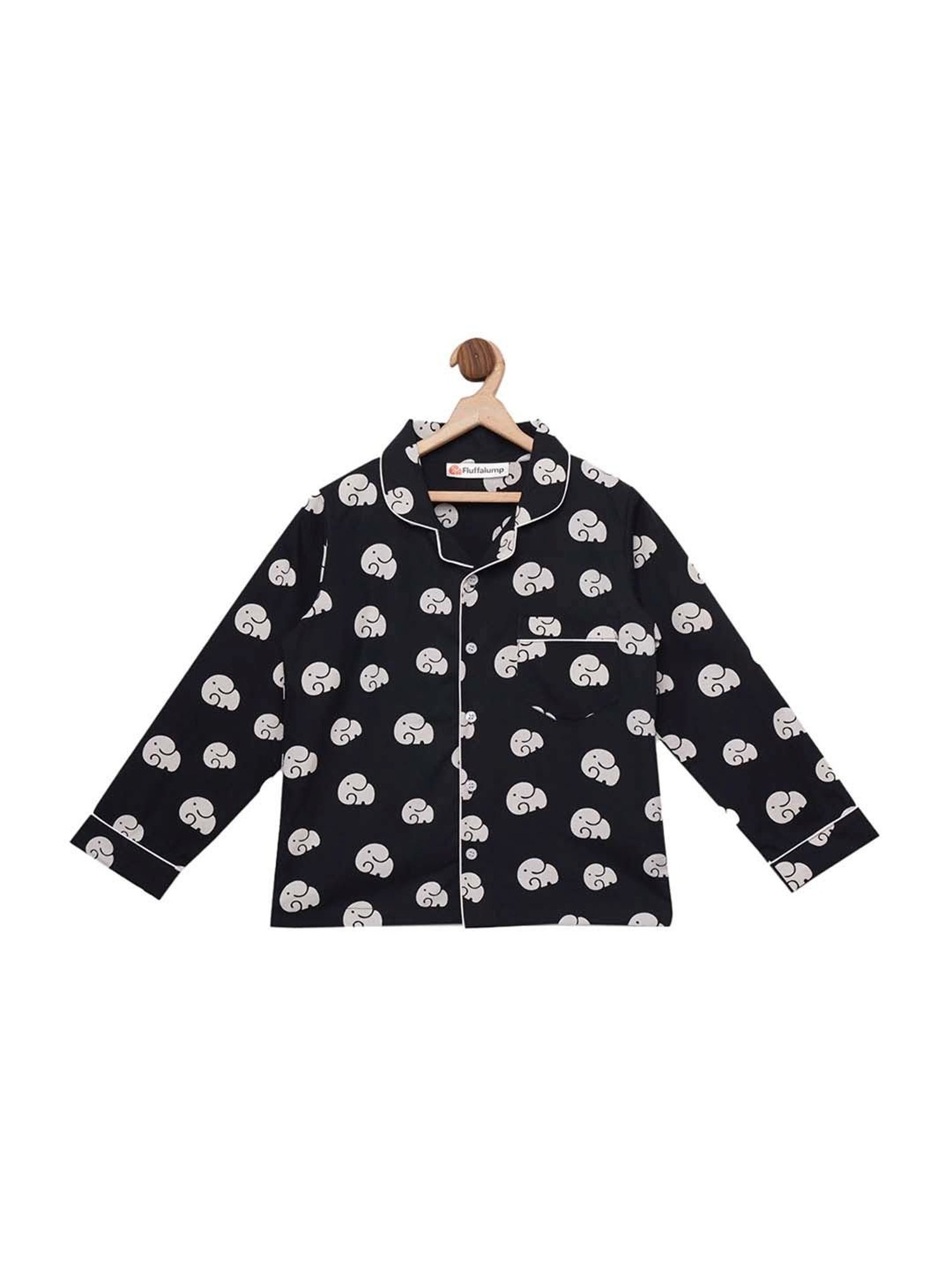 Fluffalump Boys Multicolor Cotton Printed Nightwear Top & Pants Set