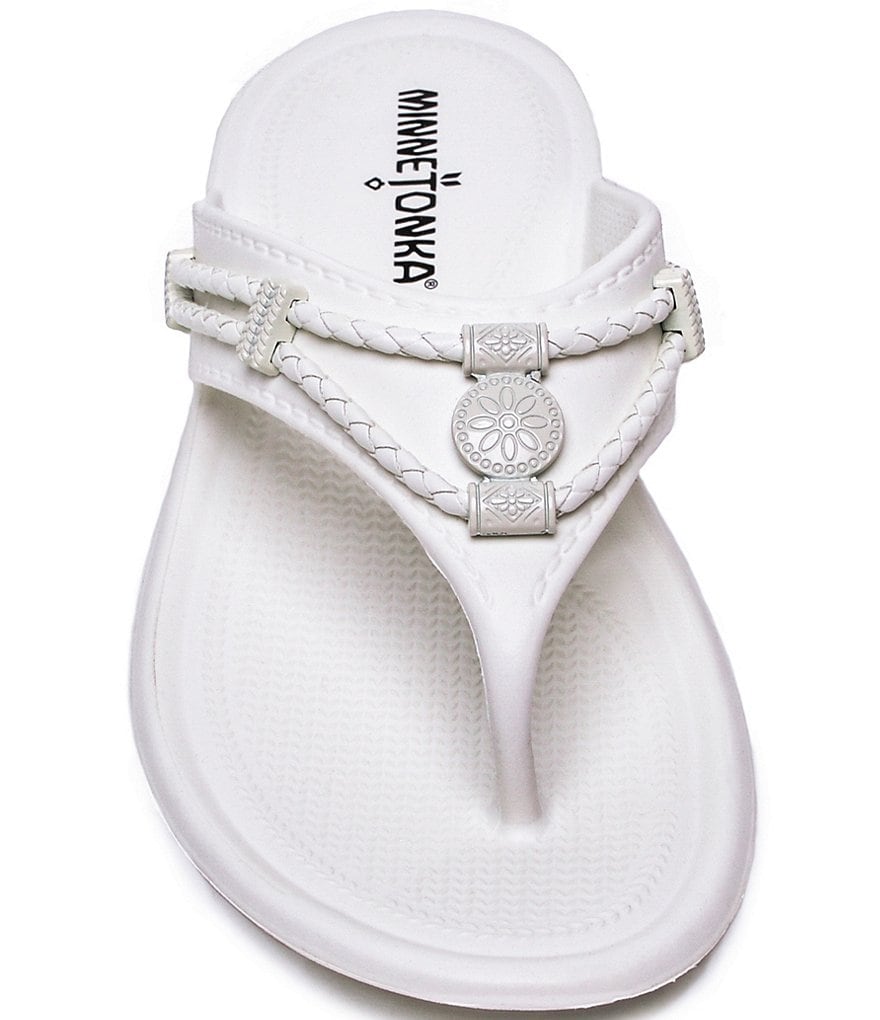 Minnetonka Silverthorne Prism Waterproof Wedge Thong Sandals