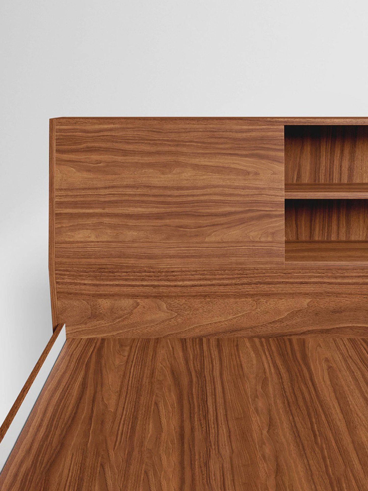 Godrej Interio Alpha Walnut Engineered Wood Queen Bed