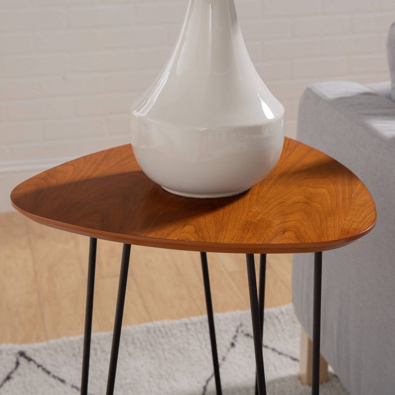 18" Hairpin Leg Wood Side Table - Walnut - Saracina Home