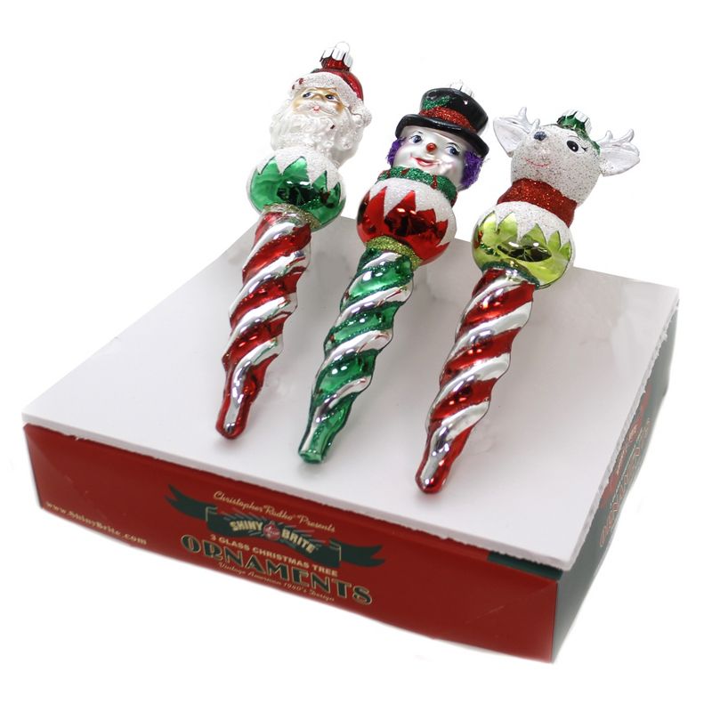 Shiny Brite 6.5" Hs Figure Icicles Holiday Splendor Ornaments  -  Tree Ornaments