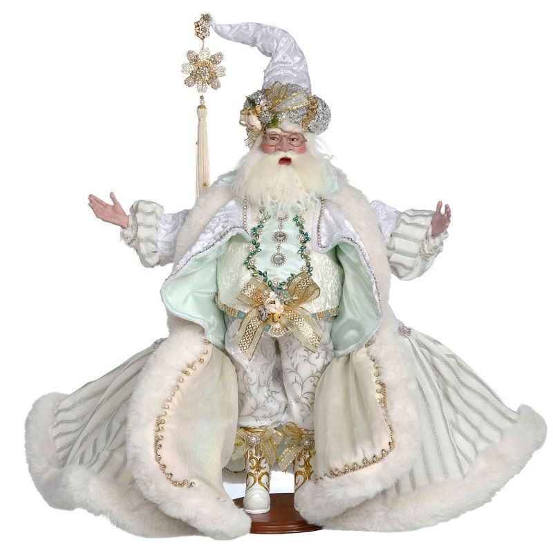 Mark Roberts Products Mark Roberts White and Silver Santa Christmas Figurine, Large 23.5-Inches