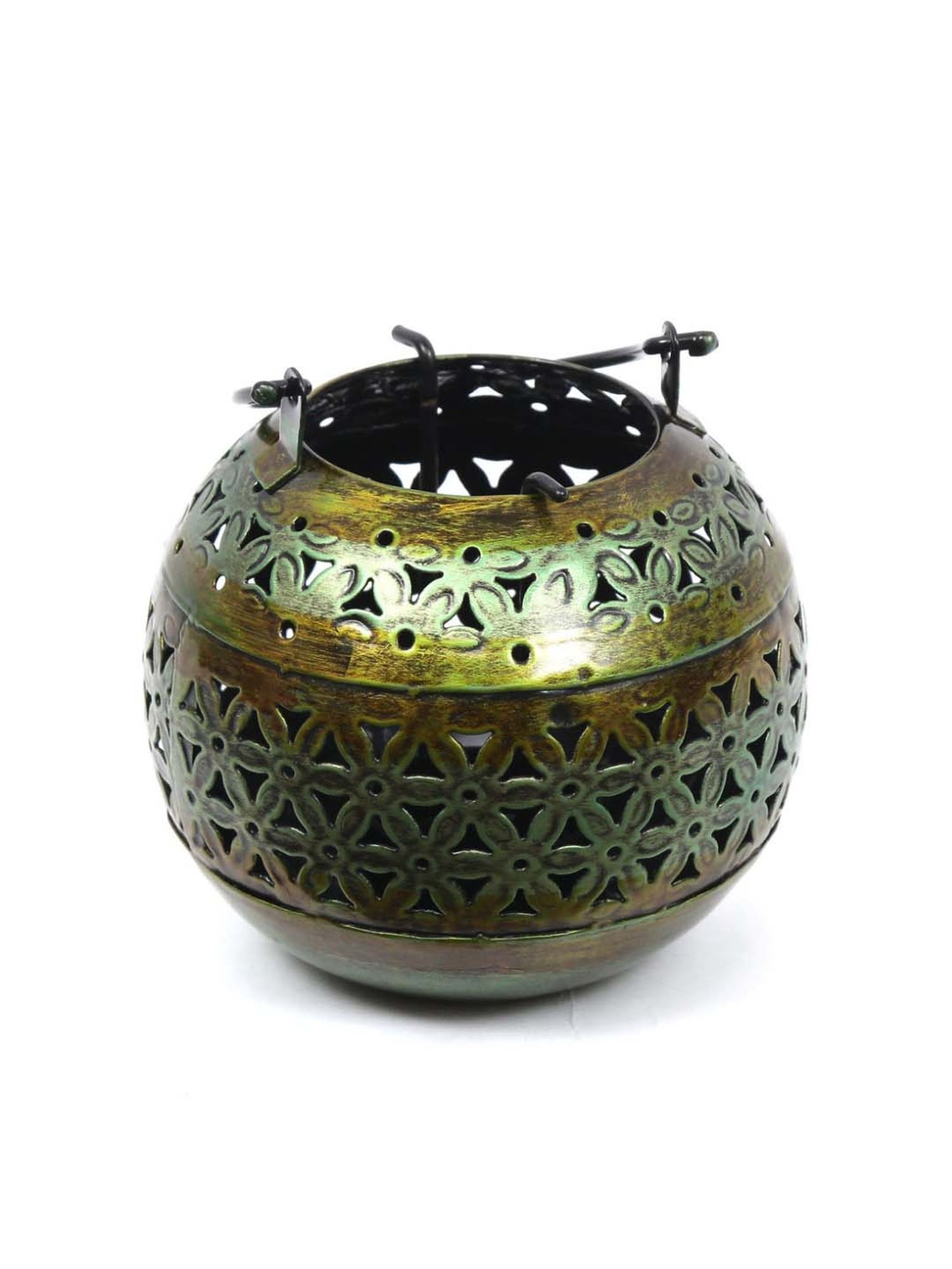 Artisans Rose Green Iron Dahlia Tea Light Holder - Set of 1