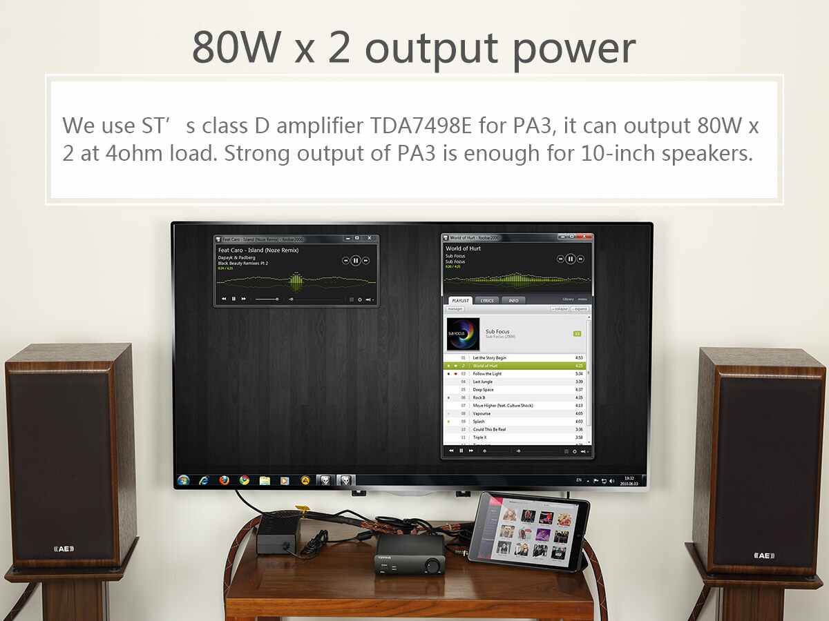 TOPPING PA3 Desktop Power Amplifier 80W x 80W 2 Channel TDA7498E HiFi Class D Digital Amplifiers
