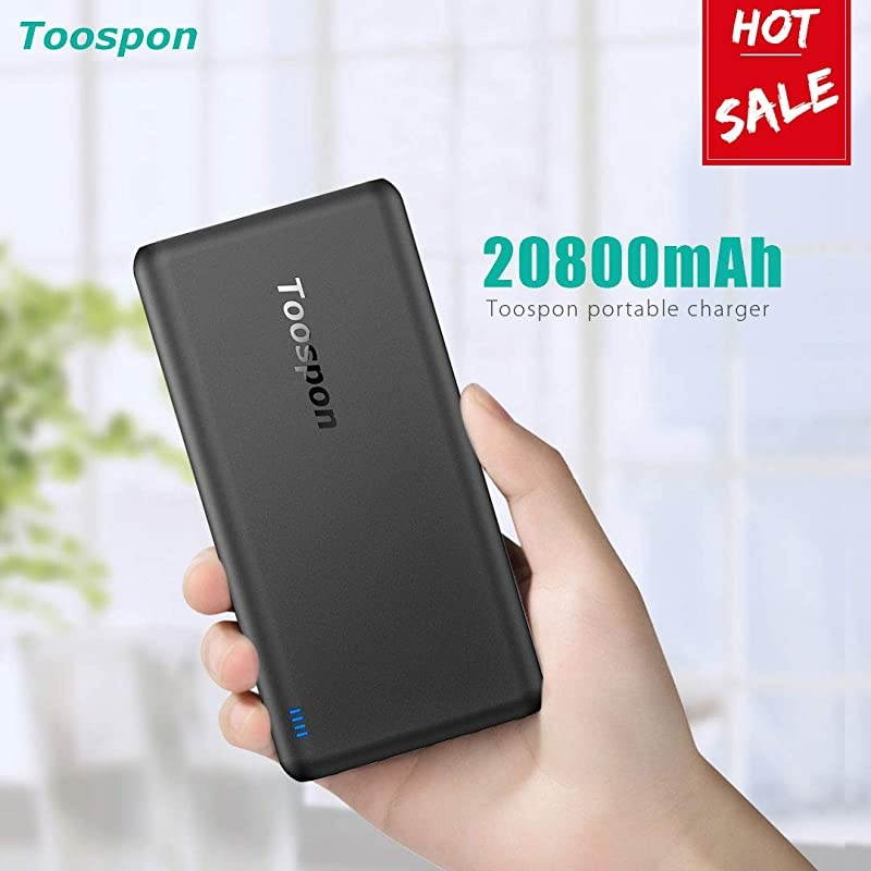 Ports Power Bank 30000mAh Super Bright Flashlight Portable Charger Quick Charge Phone Tablet Camera Bluetooth etc