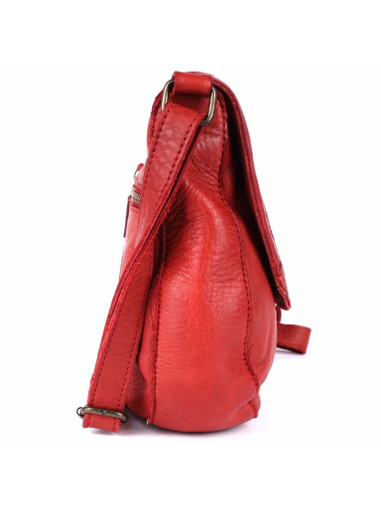 KOMPANERO Valentina Red Leather Textured Sling Handbag