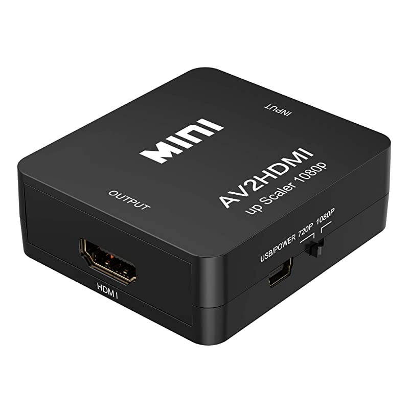 RCA to HDMIAV to HDMI Converter 1080P Mini RCA Composite CVBS Video Audio Converter Adapter Supporting PALNTSC for TVPC PS3 STBXbox VHSVCRBlueRay DVD Players