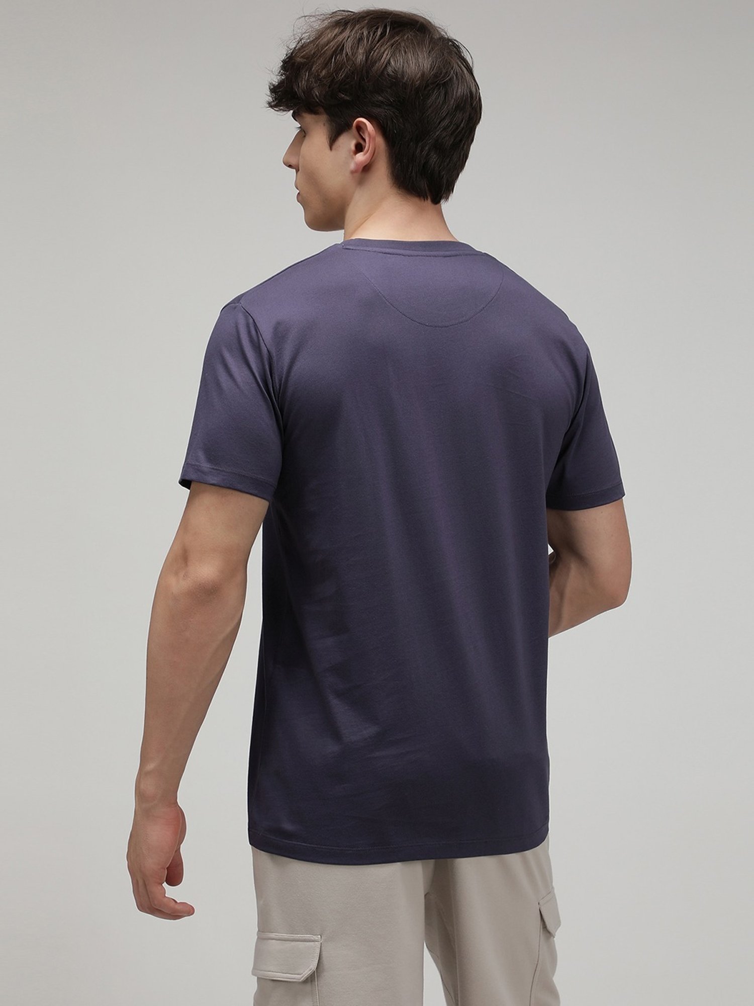 Sporto Steel Grey Slim Fit T-Shirt