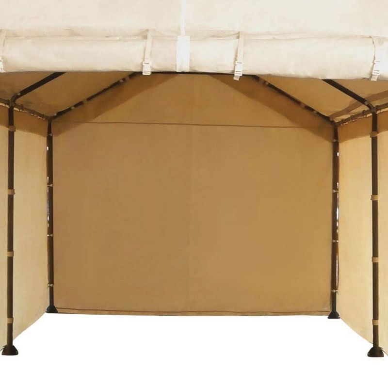 Costway Outdoor 2-Tier 10'x10' Gazebo Canopy Shelter Awning Tent Patio Garden Screw-free structure Brown