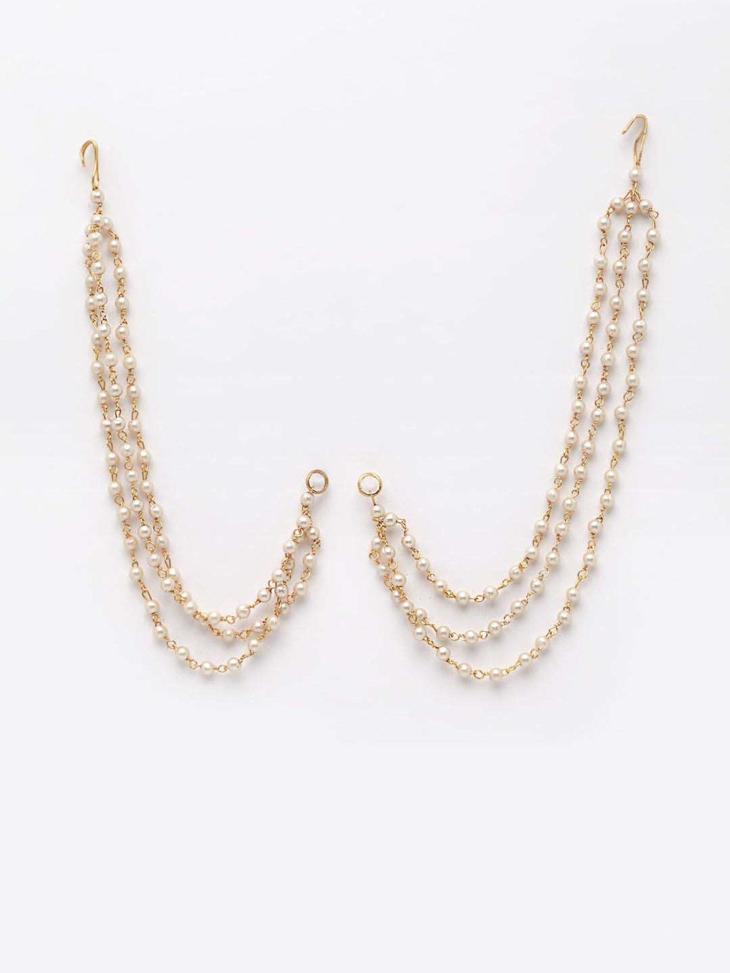 Panash Gold-Plated Pearl Beads Handcrafted Chains Detachable Earrings