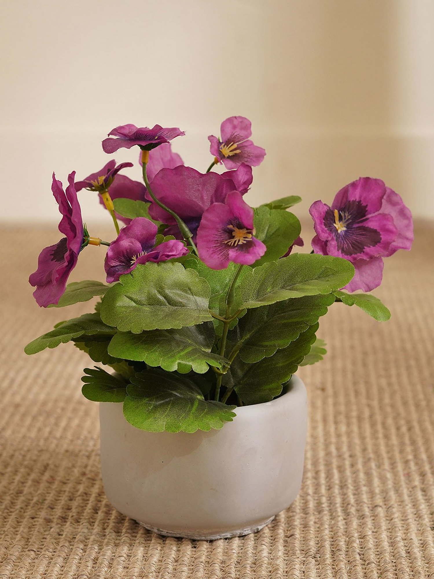 Pure Home and Living Purple Plastic Potted Plants