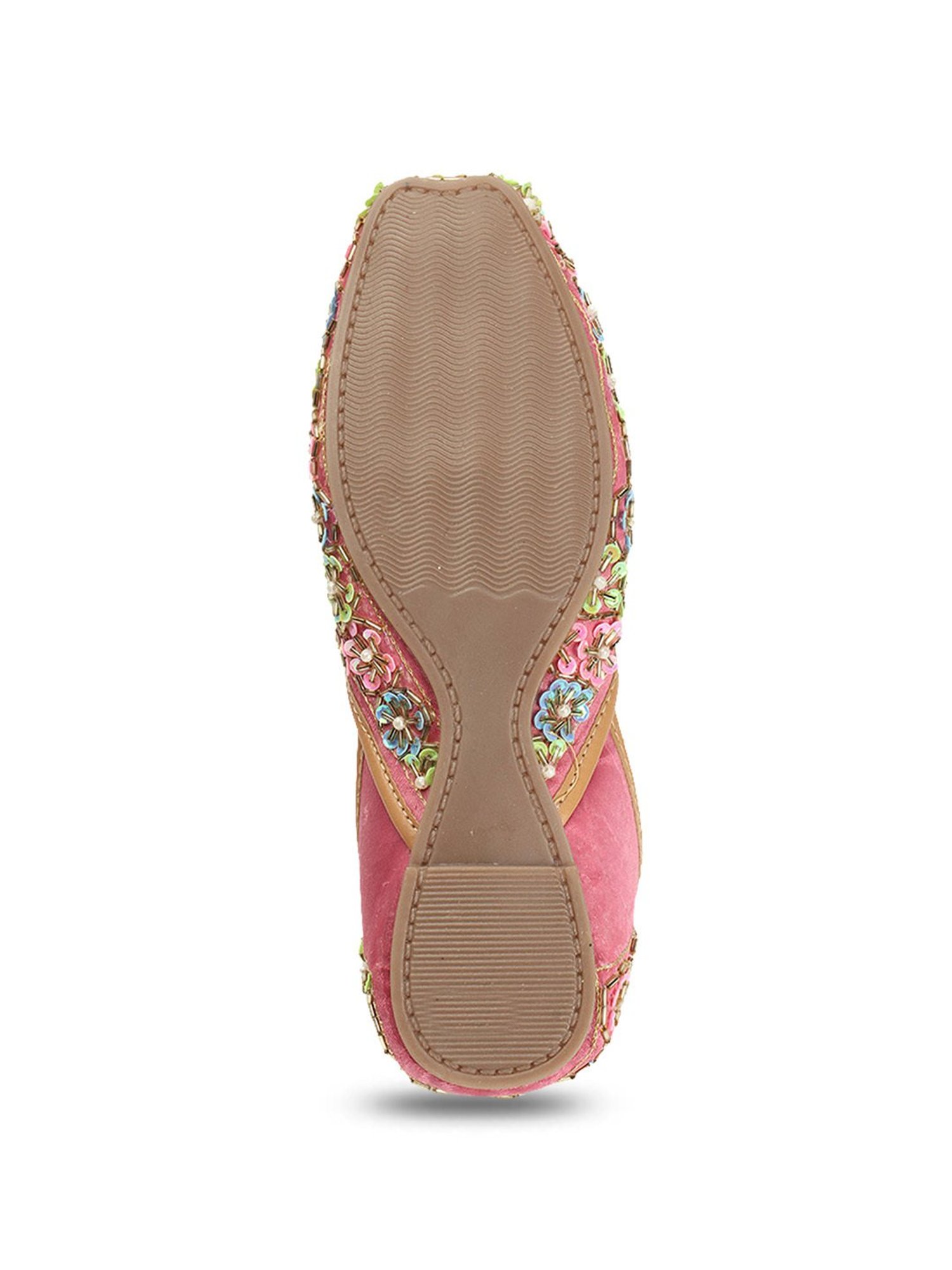 Iconics Women's Pink Ethnic Juttis