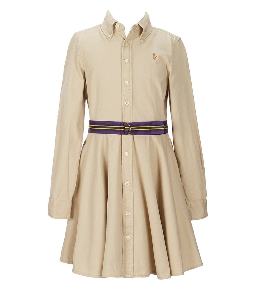 Polo Ralph Lauren Big Girls 7-16 Button-Front Belted Shirtdress