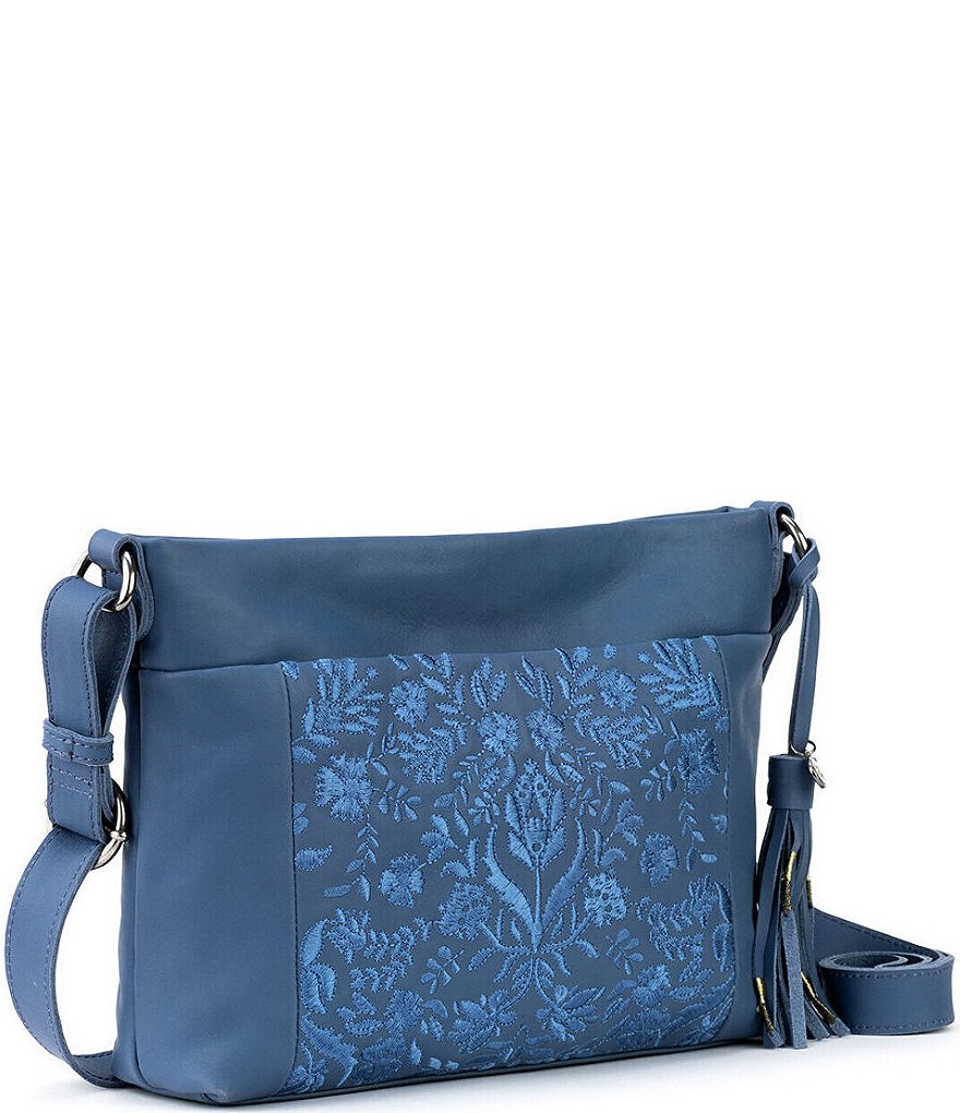 The Sak Melrose Top Zip Embossed Leather Crossbody Bag