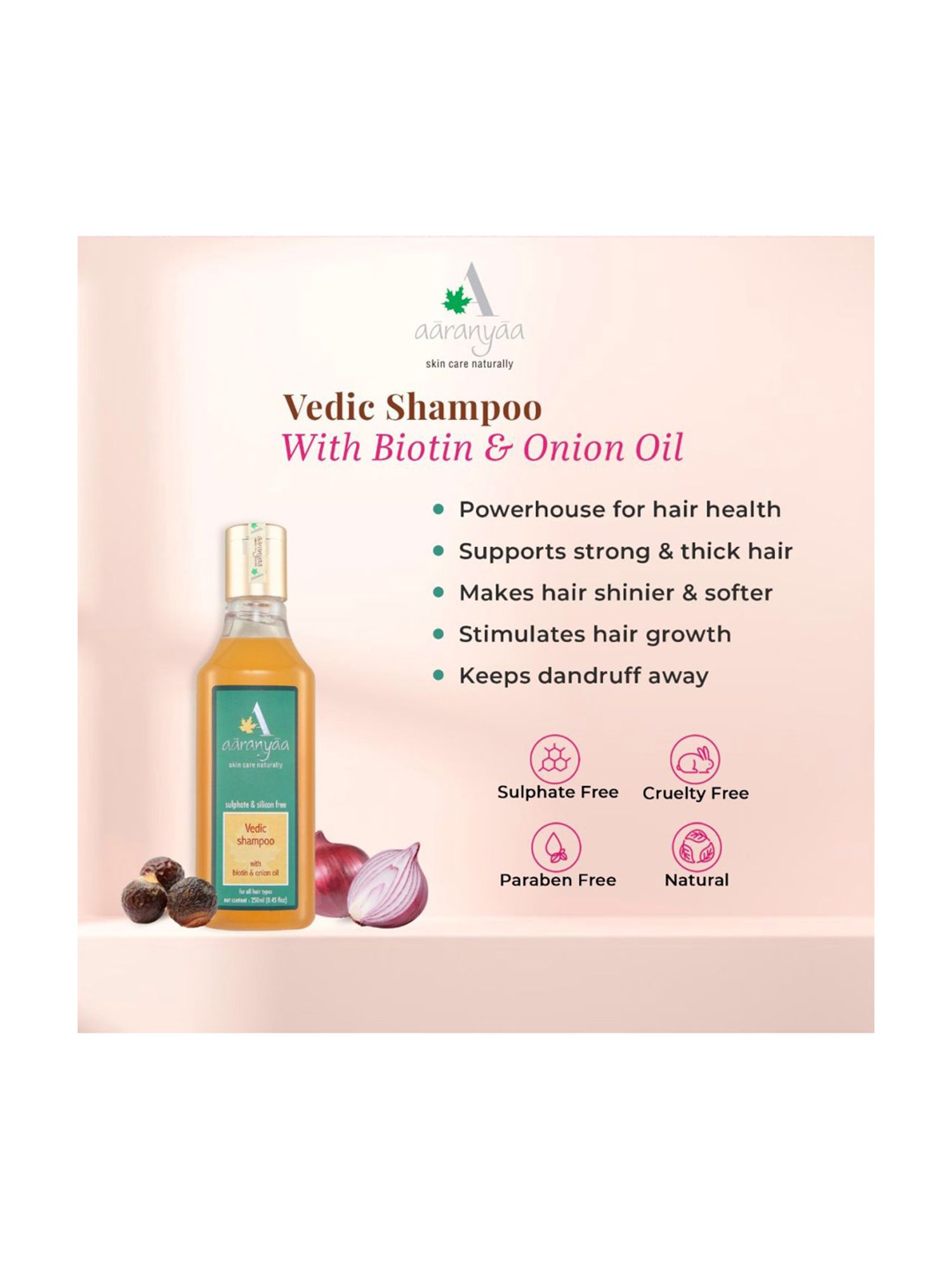 Aaranyaa Vedic Shampoo With Biotin & Onion Oil - 250 ml
