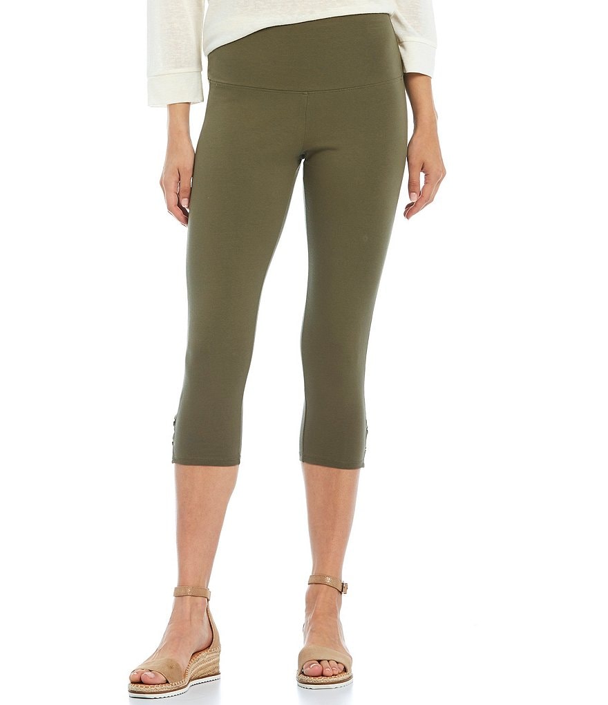 Intro Tortoise Ring Hem Detail Pull-On Capri Leggings