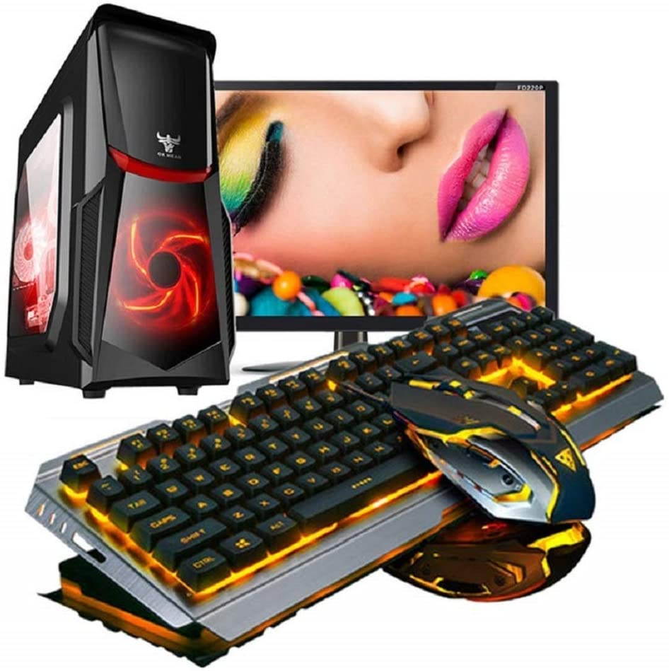 RGB Gaming Keyboard Mouse Combo Wired,Color Changing LED Backlit Computer Gaming Keyboad,Lighted PC Gaming Mouse,USB Keyboard Clicky Keys,Durable Metal Structure,for Xbox One PS4 Games Gamer Working