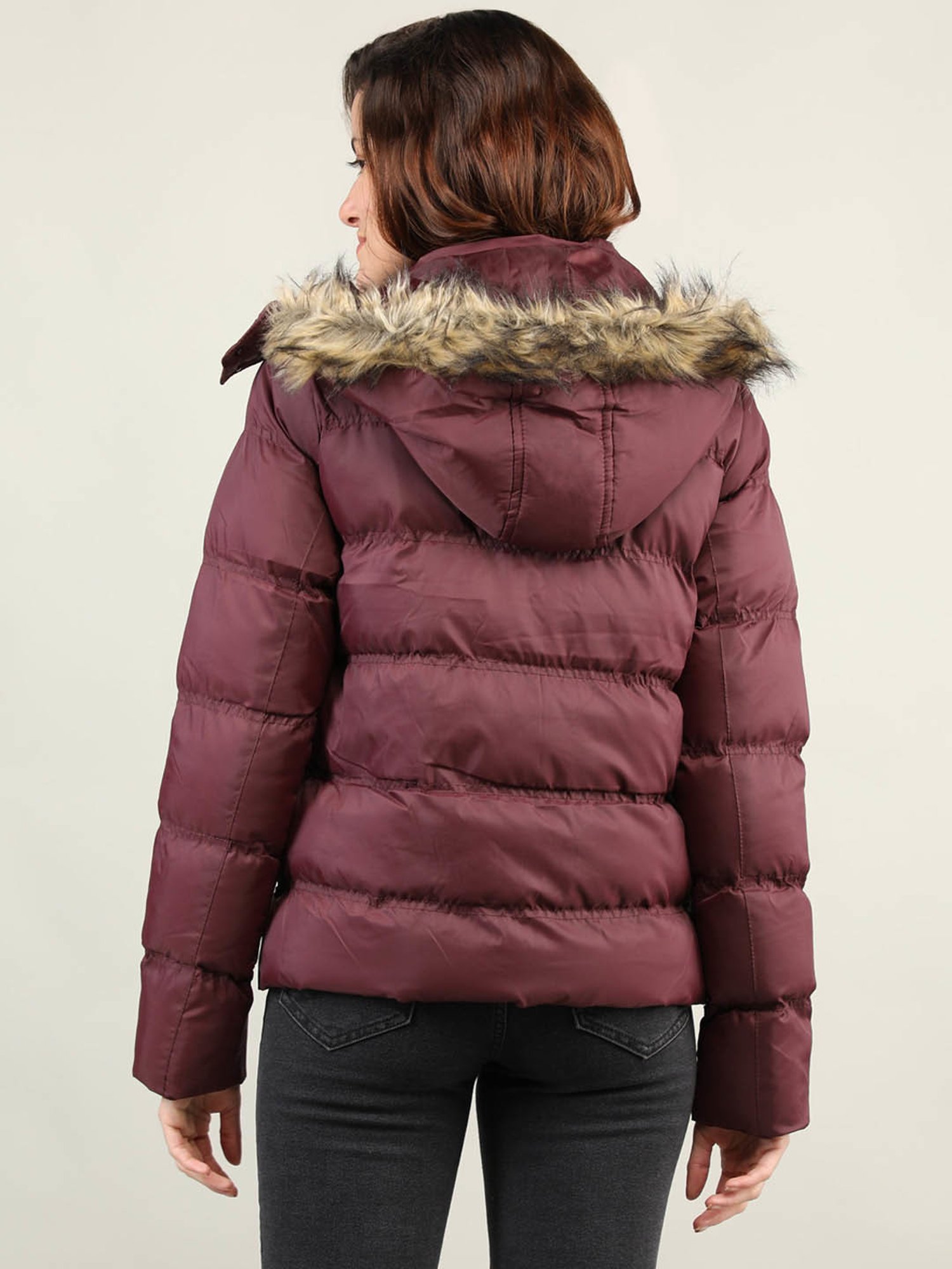 Chkokko Maroon Quilted Jacket