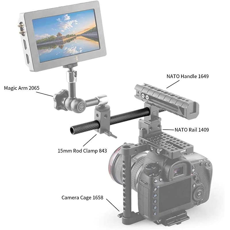 15mm Carbon Fiber Rods (9 Inch) for 15mm Rod Rail Support System, LCD Mount, Shoulder Pad, Lens Support, 15mm Follow Focus - 1690